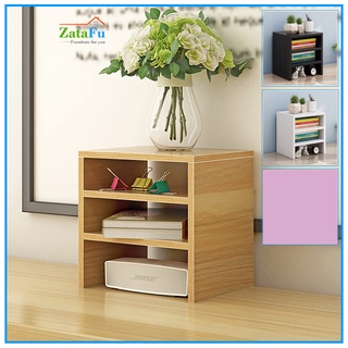 Kệ sách gỗ để bàn trang trí decor mini 3 tầng ktt-02 zatafu