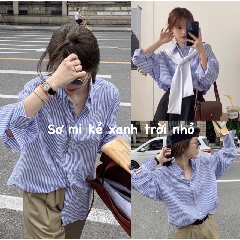 [Ảnh thật/Video] Áo Sơ Mi Decaoo Tay Dài Sọc thẳng Thiết Kế Dáng Rộng Phong Cách Hàn Quốc