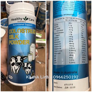 Sữa bò non Colostrum Healthy Care 300g Úc