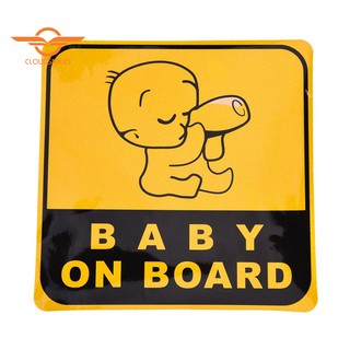 Nhãn dán báo hiệu in chữ BABY IN CAR 11cmx11cm