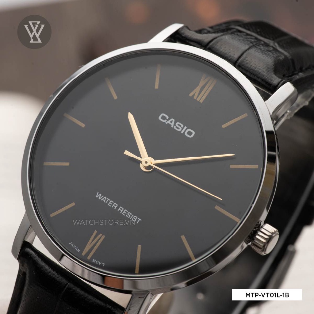 Đồng Hồ Quartz Nam Casio WATCHSTORE MTP-VT01L-1BUDF Thiết Kế Mặt Kính Khoáng 40mm, Dây Da Cao Cấp
