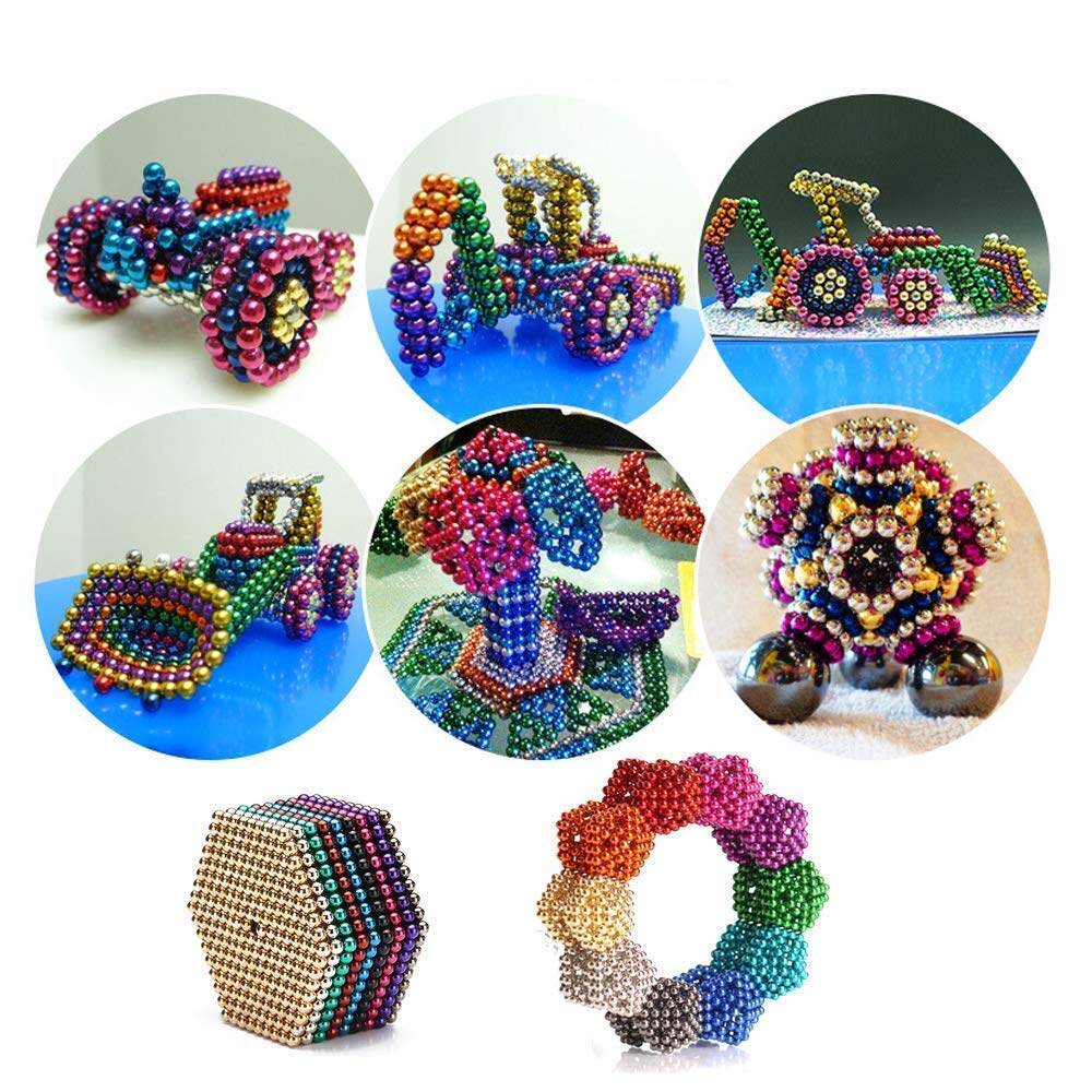 Bộ 216 Quả Bóng Nam Châm 5mm Đồ Chơi Phát Triển Trí Tuệ Cho Bé