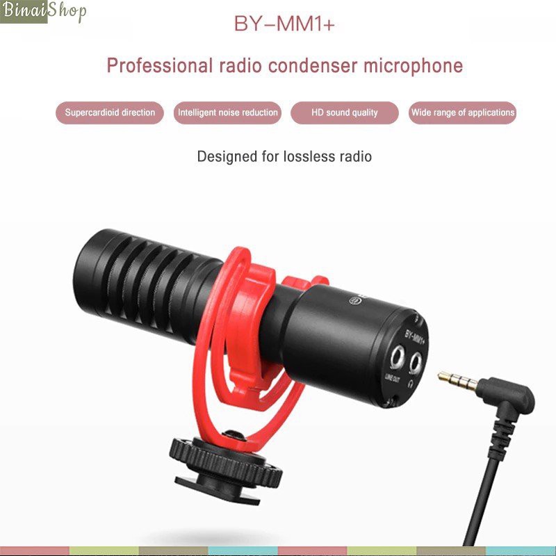 [Mã ELHACE giảm 4% đơn 300K] Boya BY-MM1+ - Micro Định Hướng Thu Âm Cho Điện Thoại, Máy Ảnh, DSLR, Máy Tính