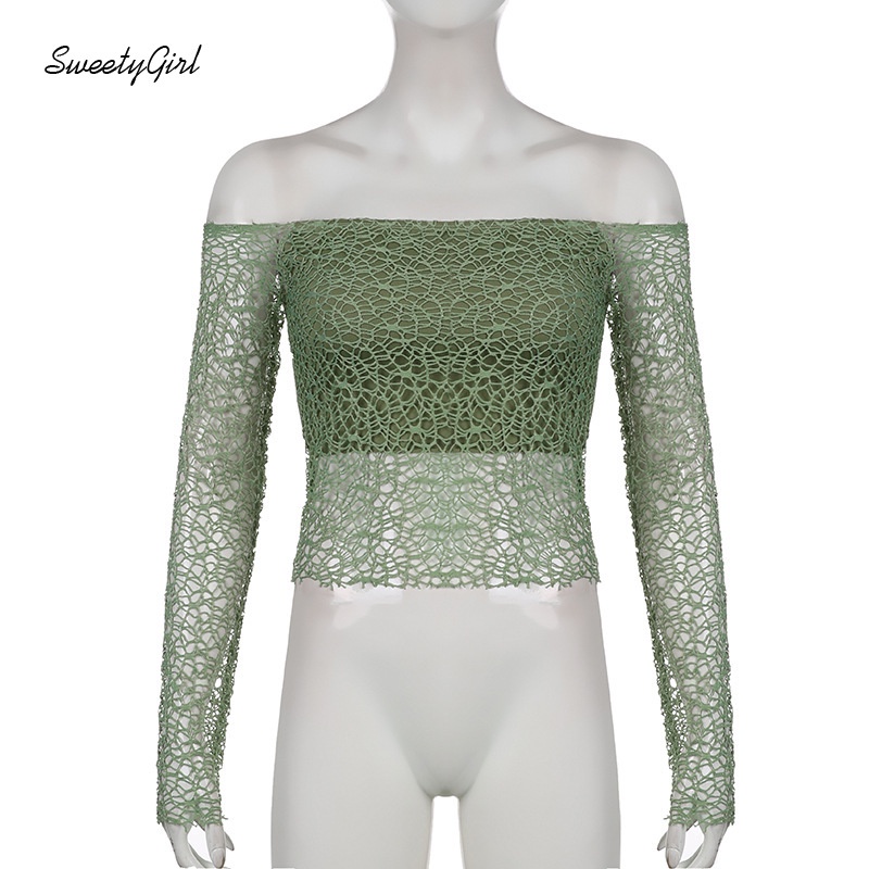 Áo Thun Trễ Vai Tay Dài Màu Trơn 2022 Thời Trang Quyến Rũ Cho Nữ