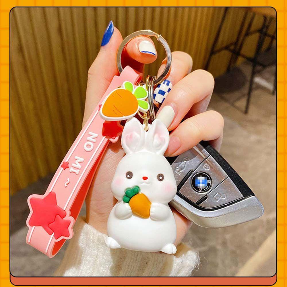 Móc Khóa Nhựa PVC Hình Thỏ Gạo Thời Trang Cho Nữ