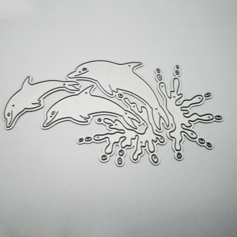 Khuôn Cắt Giấy Kim Loại Hình Cá Heo Dễ Thương