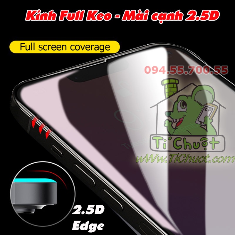 [Chính Hãng OG] Kính CL iPhone 13/ 13 Pro 6.1&quot; Cường Lực 2.5D Full Viền Cứng Chống Mẻ Cạnh