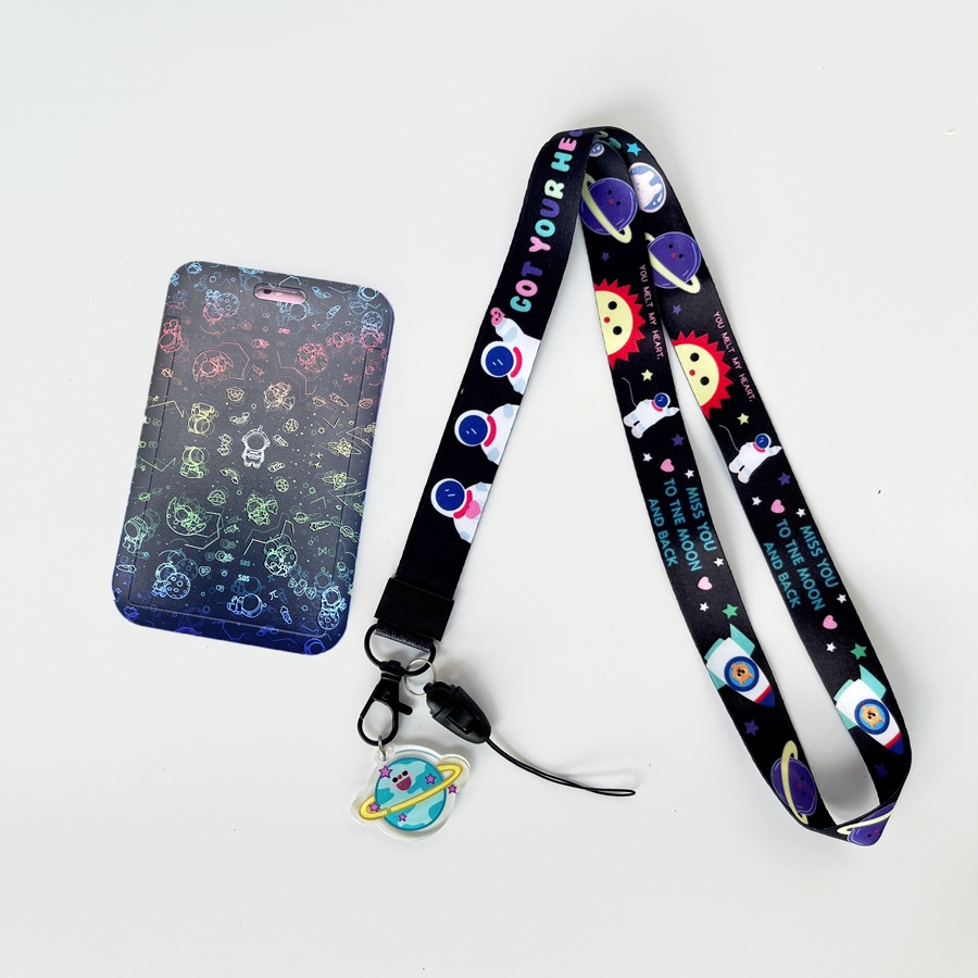 Dây Đeo Thẻ Tự Động Cân Bằng Hình Phi Hành Gia Dễ Thương Cho Trường Học / Đi Làm / Đi Xe Buýt