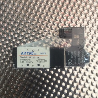 (Combo) Van điện từ solenoid 5/2 4v110+ nối hơi + giảm ồn