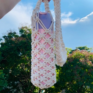 Túi macrame đựng bình nước, bình giữ nhiệt/ mẫu 1