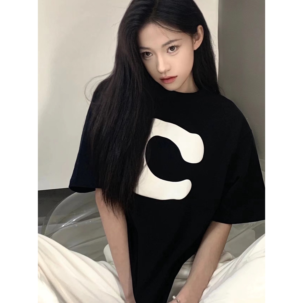 Áo Thun Nữ Ngắn Tay In Chữ Phong Cách retro