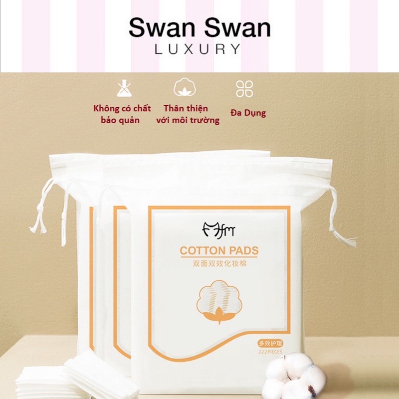 Bông Tẩy Trang Hai Mặt 3 Lơp Cotton Pads 222 Miếng