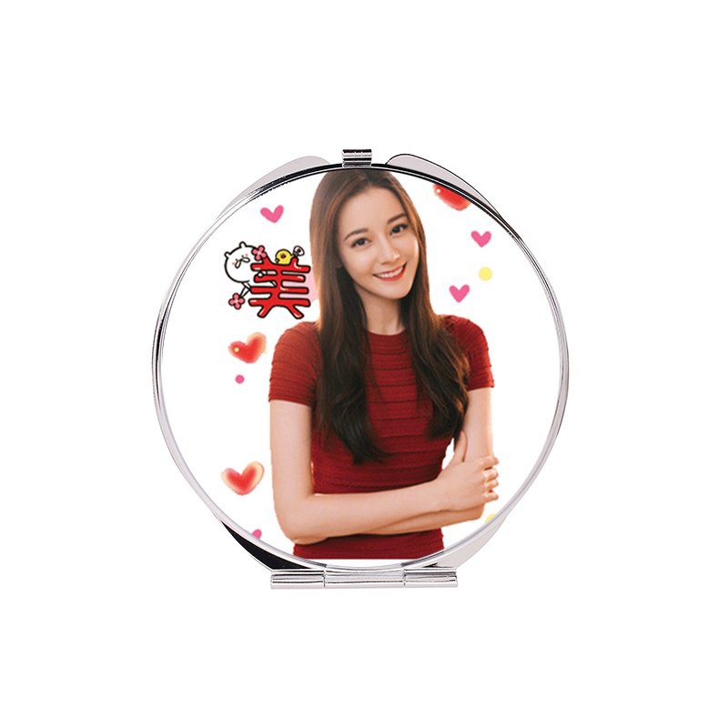 Gương hai mặt in hình ĐỊCH LỆ NHIỆT BA idol diễn viễn hoa ngữ bot túi tiện lợi