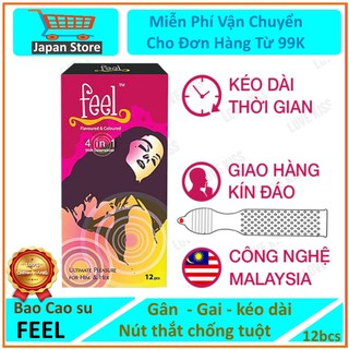 [GIÁ SỈ] BAO CAO SU FEEL 4 IN 1 GIÚP KÉO DÀI THỜI GIAN QUAN HỆ LÂU (12C)
