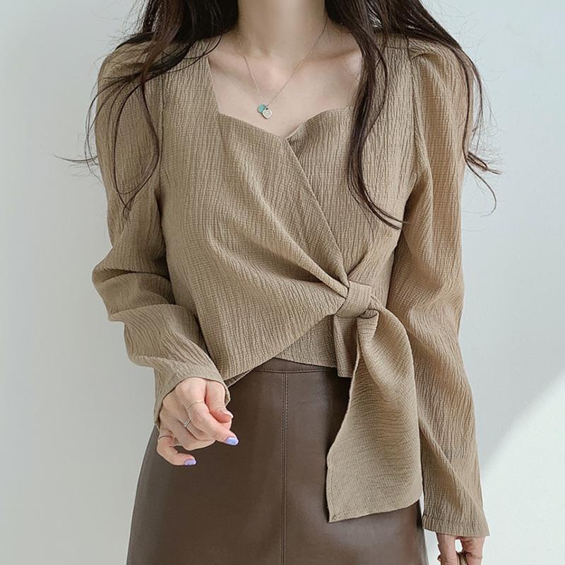 Áo Sơ Mi Tay Dài Dáng Rộng Phong Cách Retro Hàn Quốc
