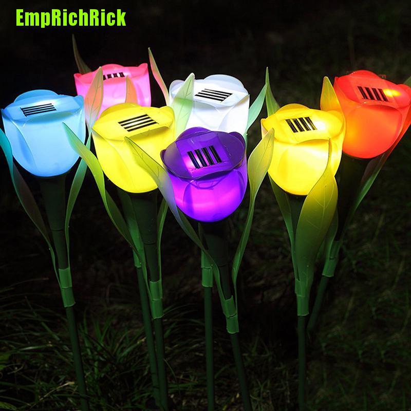 Đèn Led Hình Hoa Tulip Sử Dụng Năng Lượng Mặt Trời Trang Trí Sân Vườn