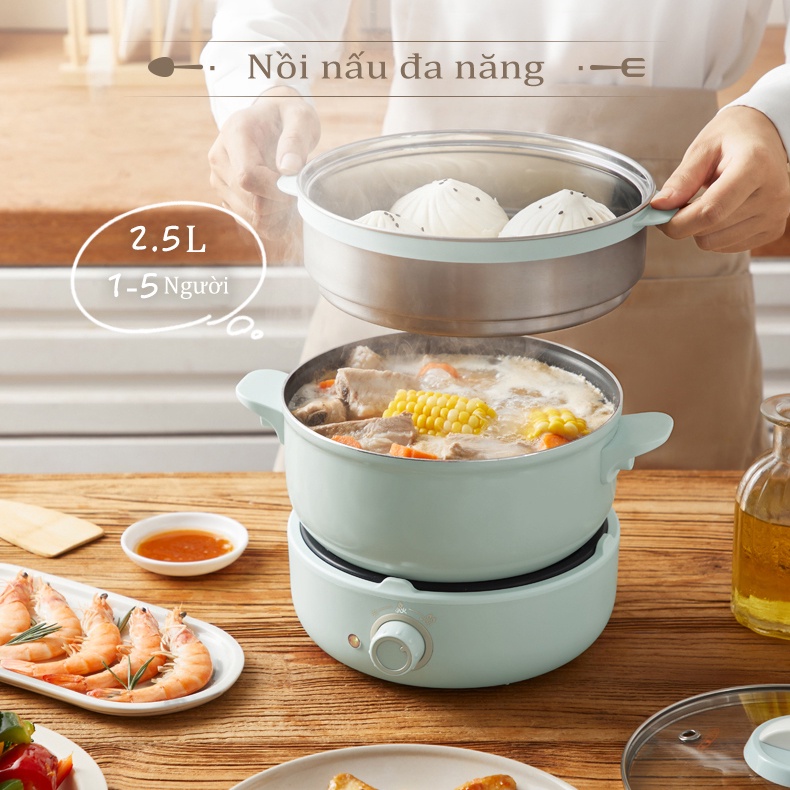 Nồi lẩu điện 2 tầng SAGOKER, mã NLD555