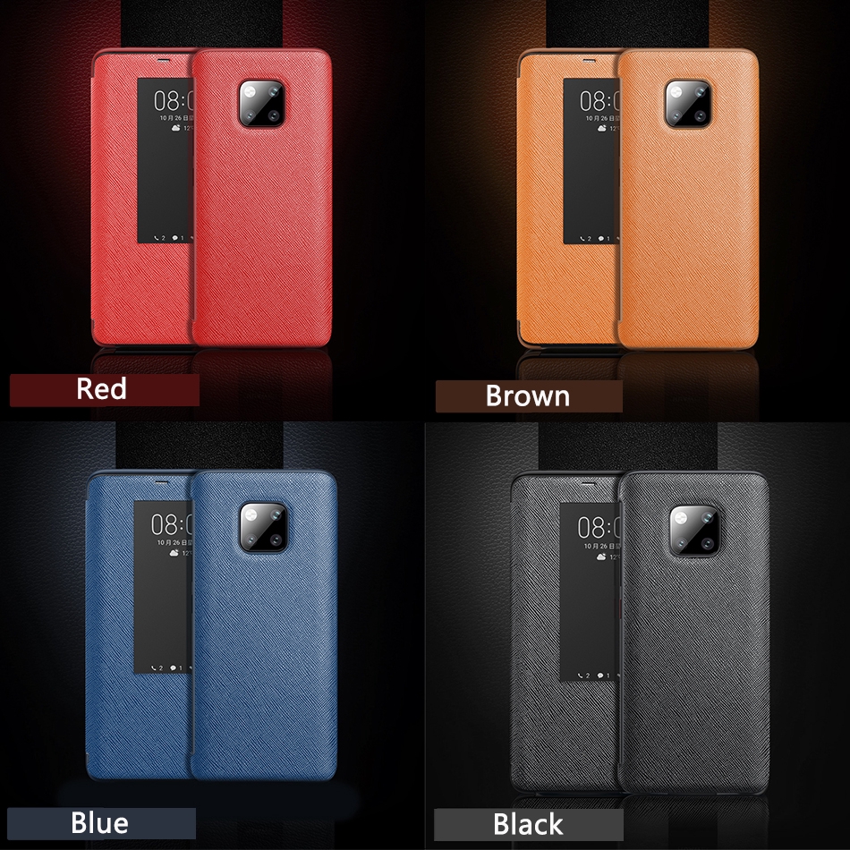 Ốp Điện Thoại Da PU Nắp Lật Cảm Ứng Thông Minh Cho Huawei Mate 20 30 40 Pro 20X 10 Pro