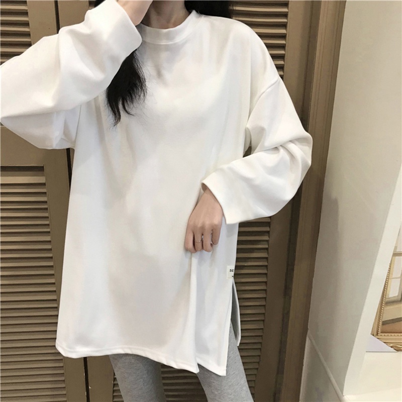 NRVP Áo Thun Nữ Tay Dài 100% Cotton Thời Trang Hàn Quốc