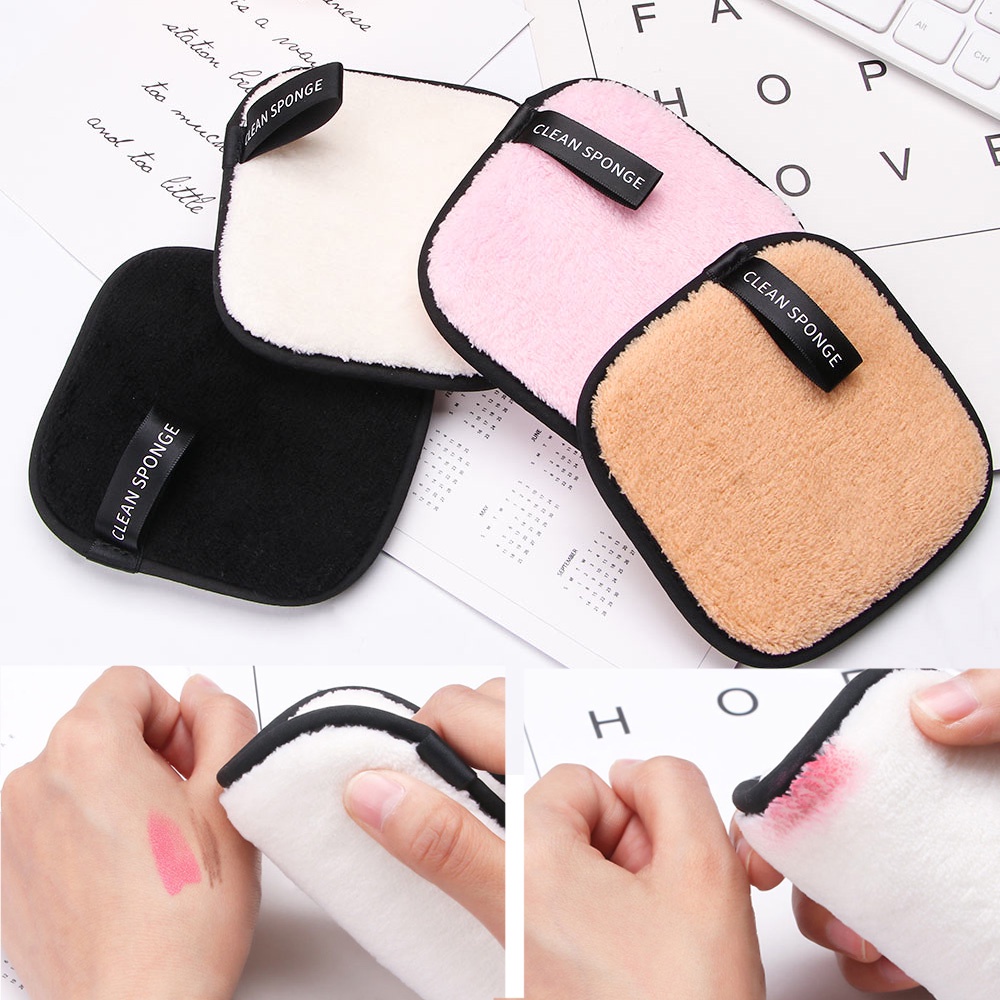 [Hàng mới về] Bông Tẩy Trang Làm Sạch Da Mặt Chất Liệu Vi Sợi Mềm Mại Hình Vuông Có Thể Giặt Sạch Dành Cho Bạn Nữ