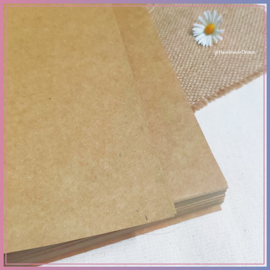 Giấy Kraft A4 định lượng 350gsm làm thiệp - Scrapbook chuẩn tone Vintage - Giấy 2 mặt