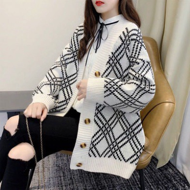 áo khoác cardigan len hoạ tiết sọc chéo dáng dài hàng quảng châu cao cấp A285 Noiyxanh nội y xanh chất len quảng châu