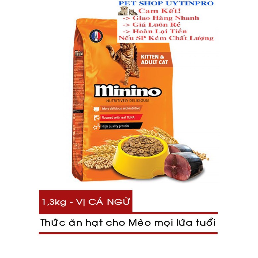 THỨC ĂN CHO MÈO Minino dạng hạt Gói 1.3kg thương hiệu pháp