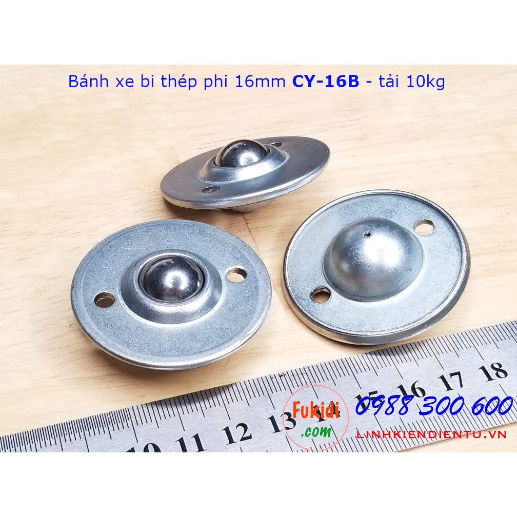 Bánh xe bi cầu inox 304, Ø16mm CY-16B tải trọng 15kg - CY16BI