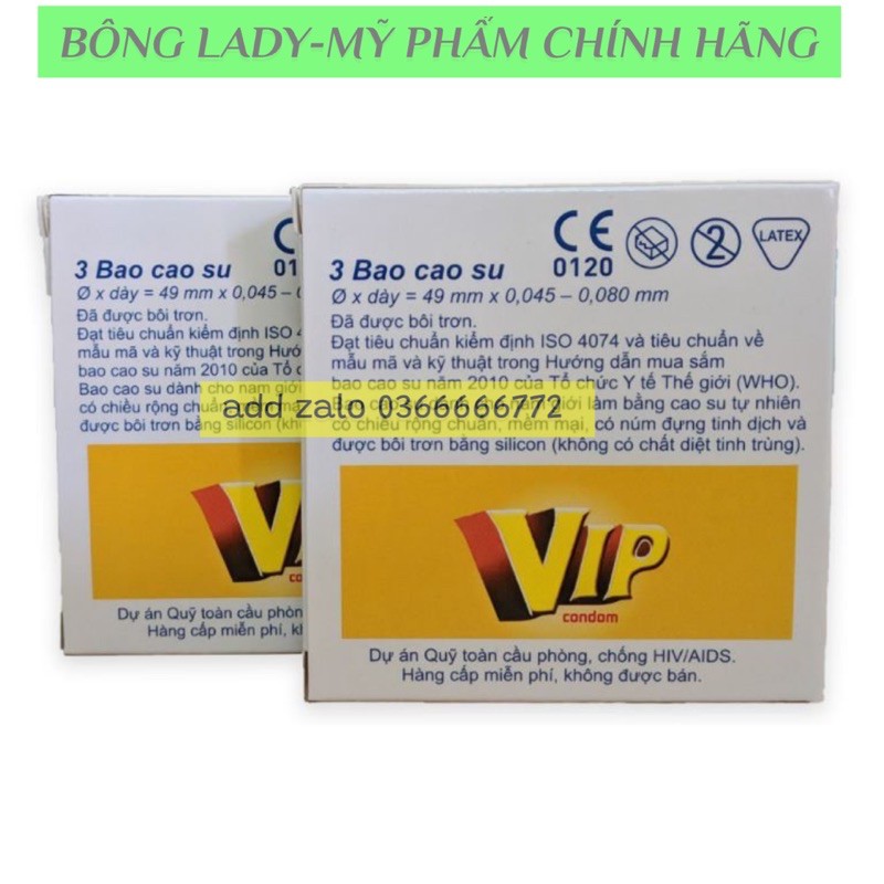 (có che tên sp)BAO CAO SU VIP 144C DÀNH CHO GIA ĐÌNH VÀ KHÁCH SẠN