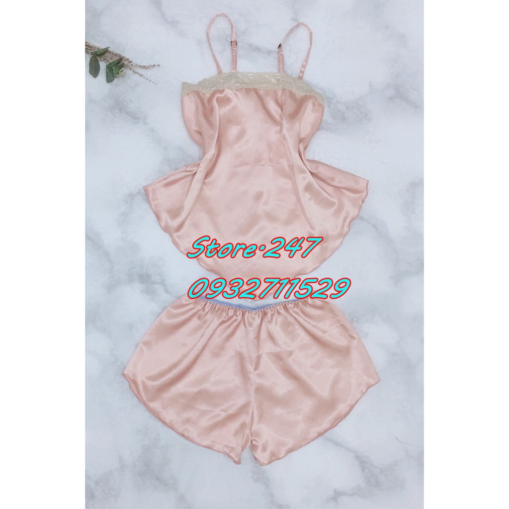 [Freesize dưới 55Kg] Đồ ngủ vạt yếm siêu gợi cảm, chất vải phi lụa mềm mịn ít nhăn mặc bao mát bao xinh sexy | BigBuy360 - bigbuy360.vn