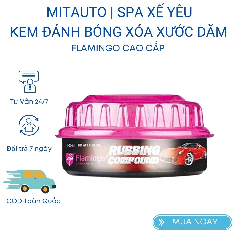 Kem xóa vết xước xe ô tô đánh bóng sơn xe xóa xước dăm Flamingo cao cấp Mitauto