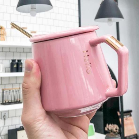 Ly Cốc Sứ Cafe 400ML Hiện Đại Hello Good- Ly Cốc Văn Phòng, Học Sinh, Quà Tặng Bạn Bè