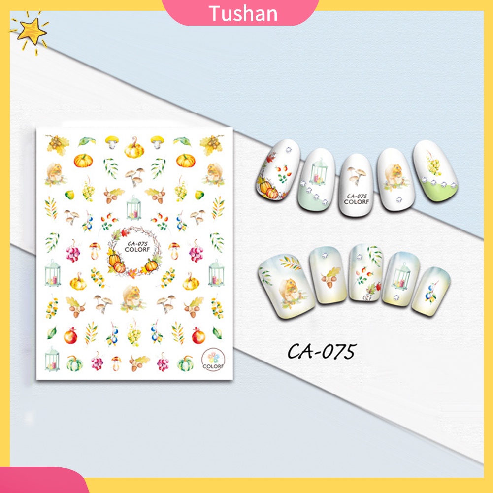 Lá Poster Trái cây Phong Tháp Nail Sticker Phụ nữ Truyền nước Nghệ thuật Trang trí Decal