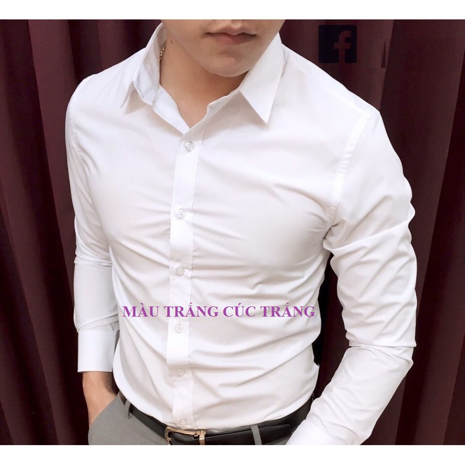 Áo sơ mi hàn quốc đẹp nam dài tay áo kiểu công sở Đỏ Đô LSM0016