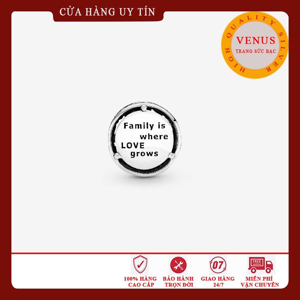 Charm xuyên cây gia đình bạc 925- Trang sức bạc VENUS