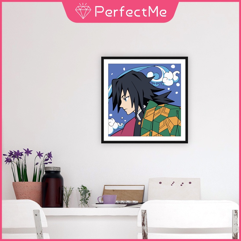 Bộ Tranh Đính Đá 5D Tự Làm 30x30cm Hình Anime Demon Slayer