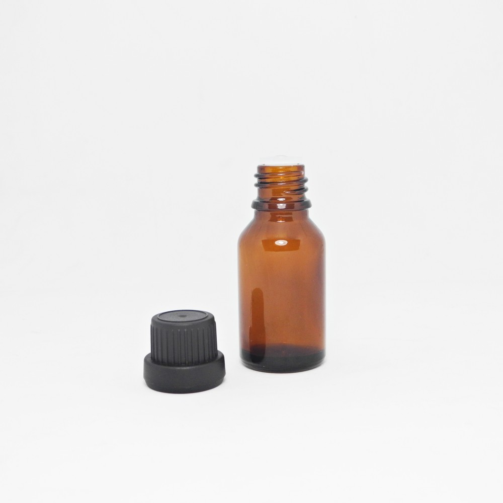 CHai lọ đựng tinh dầu 10ml nâu, nắp vặn đen/trắng nhỏ giọt