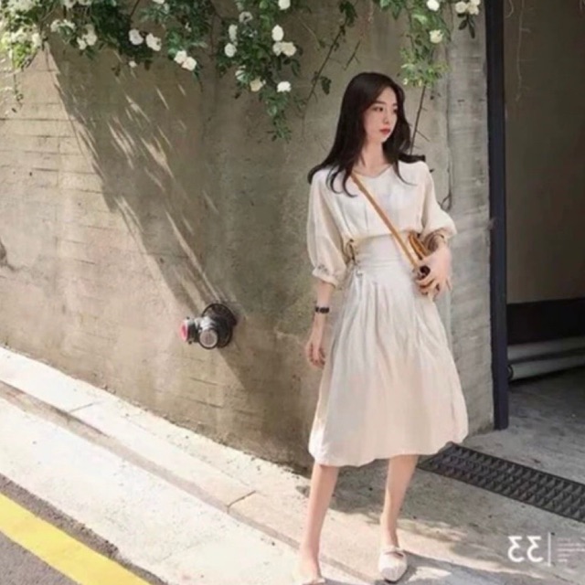[Mã FAGREEN1505 giảm 10% tối đa 30K đơn 99K] ĐẦM NUDE ĐAN DÂY EO VINTAGE | BigBuy360 - bigbuy360.vn
