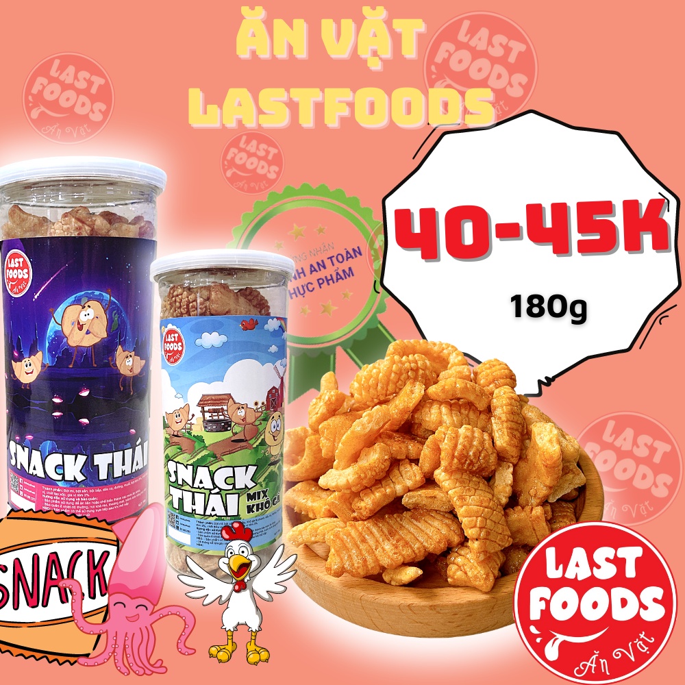 Snack mực Thái , mix khô gà 180g hũ pet tiện lợi,  ăn vặt LASTFOOD Hà Nội với đặc sản các vùng miền giá tốt