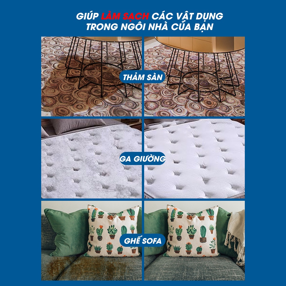 Chai vệ sinh đồ vải nỉ Farbic Clean Ximo Home cho ghế sofa, thảm trải, ga giường, rèm, nội thất ô tô