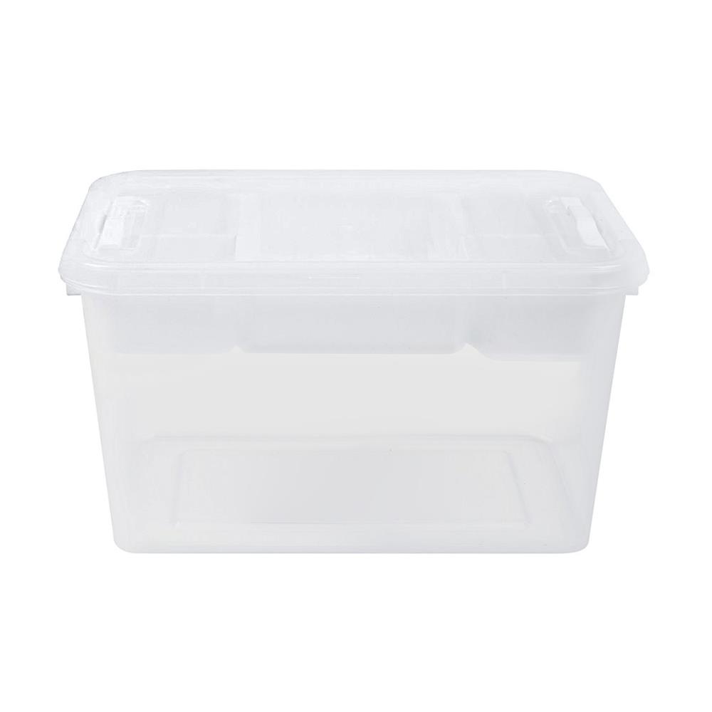 HomeBase STACKO Thùng nhựa đựng đồ đa năng có nắp Thái Lan W15.5xH13.5xD24.4cm màu trắng trong