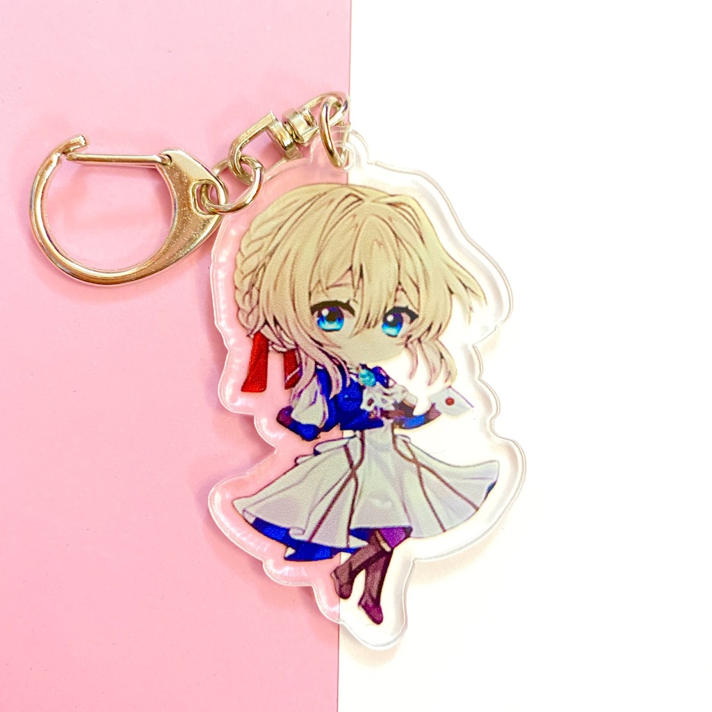 ( Mica trong acrylic ) Móc khóa VIOLET EVERGARDEN quà tặng xinh xắn dễ thương in hình anime chibi