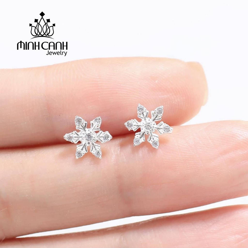 Hoa Tai Bạc Ta Hình Bông Hoa Tuyết Xinh Xắn Cho Nữ - Minh Canh Jewelry