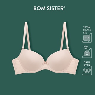 Áo lót mút mỏng có gọng thun lạnh màu trơn nâng ngực tự nhiên BOM SISTER MU1006