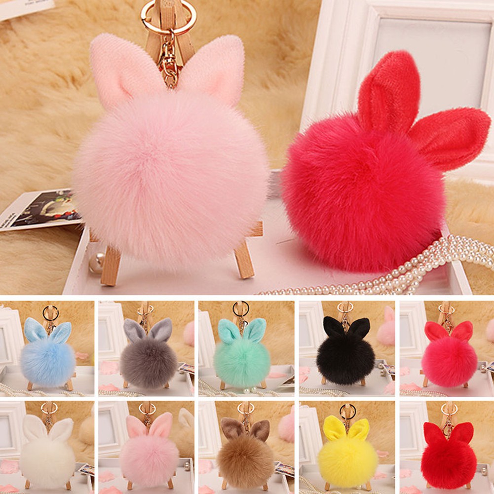 Móc Khóa Treo Túi Xách Hình Tai Thỏ DG Đáng Yêu