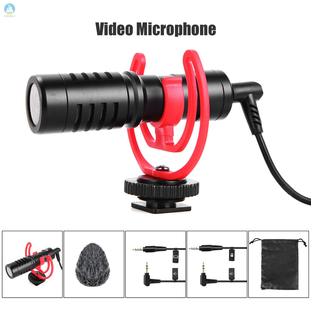 MI   Andoer Smartphone Video Rig Kit Including Smartphone Cage with 3 Cold Shoe Mounts + 2pcs Mini LED Video Lights + Microphone with Shock Mount Wind Screen for Vlog Video Recording Live Streaming