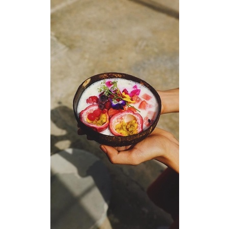 Bát Chén gáo Dừa ONGTRE cao cấp dùng ăn Salad, hoa quả dầm