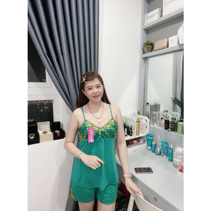 ĐỒ NGỦ THUN LẠNH 2 DÂY PHỐI REN DỄ THƯƠNG-MẪU MỚI HOT