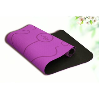 Thảm Tập Yoga In Định Tuyến TPE 2 Lớp 6mm In Định Tuyến Vivasports + Dây buộc thảm ( Bảo hành 90 ngày )