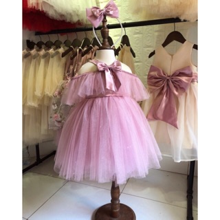 Đầm công chúa hồng tím ( có ảnh mẫu mặc )